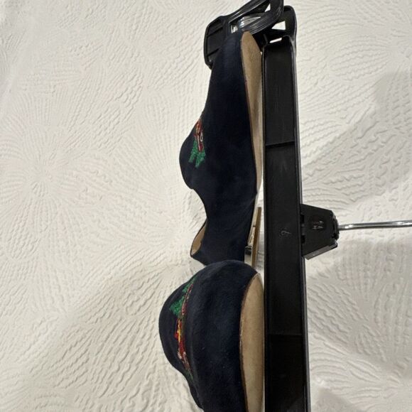 Talbots EUC Ryan Blue Suede RED TRUCK Christmas Holiday Flats Shoes Women's 8 M - Picture 8 of 16